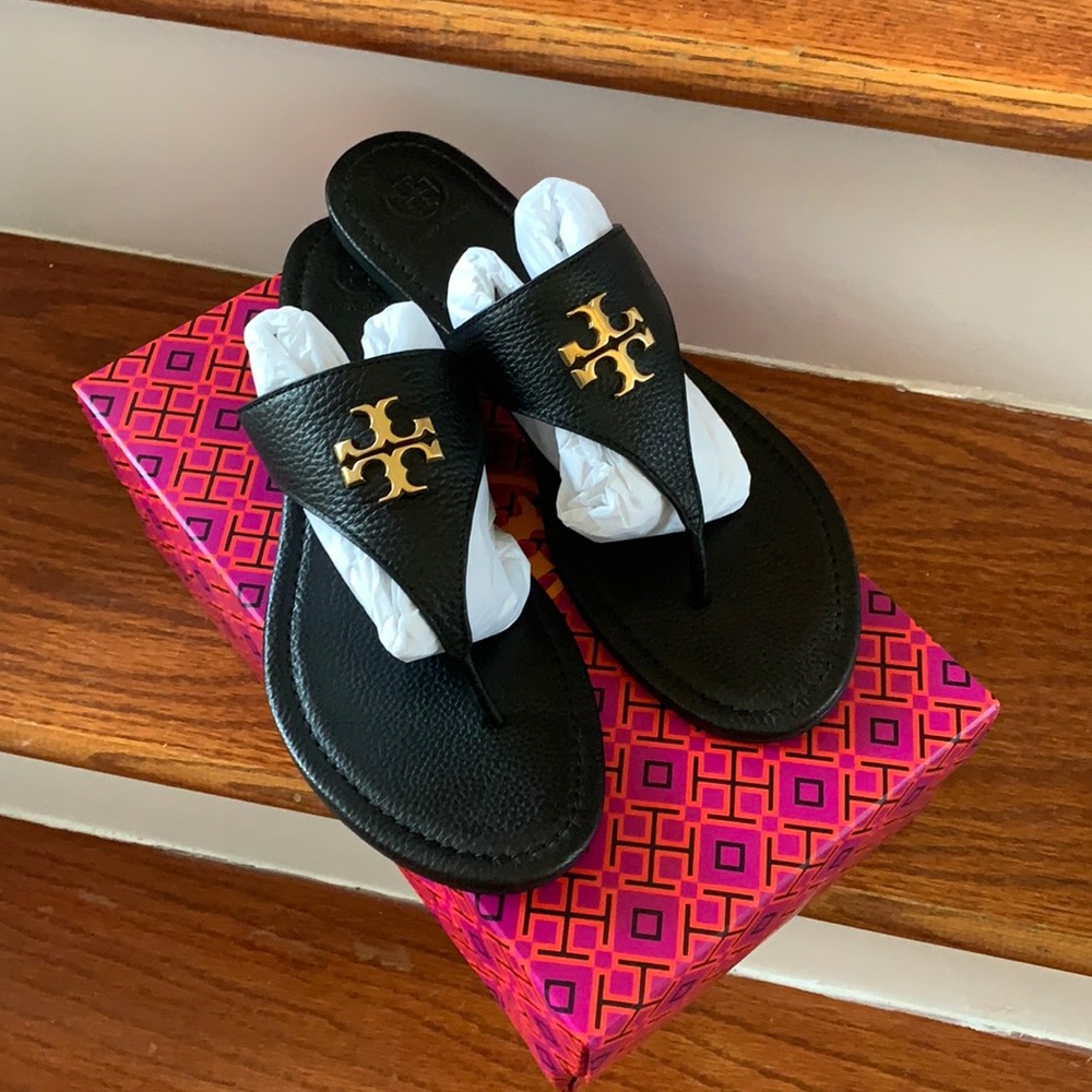 Tory Burch Everly Flat Thong/Tumbled leather Sz 11